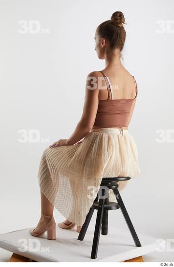 Woman White Slim Female Studio Poses