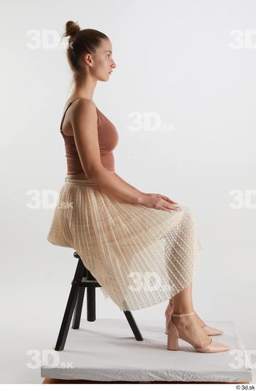 Woman White Slim Female Studio Poses