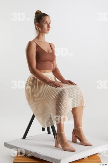 Woman White Slim Female Studio Poses