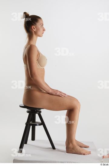 Woman White Slim Female Studio Poses