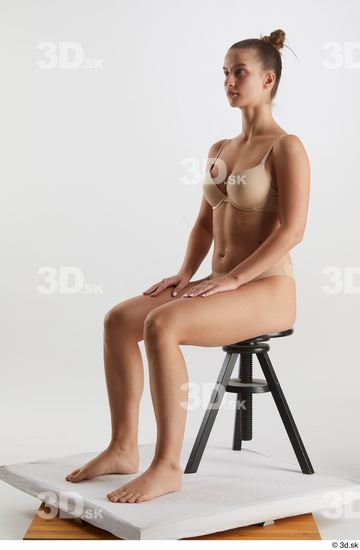 Woman White Slim Female Studio Poses