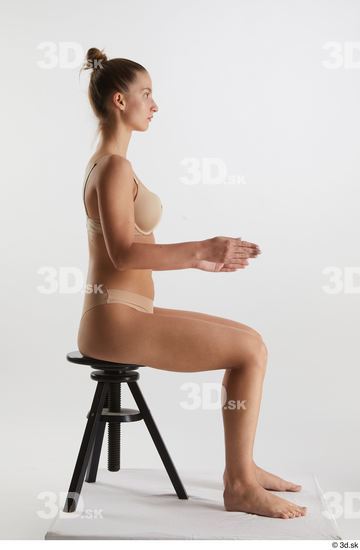 Woman White Slim Female Studio Poses