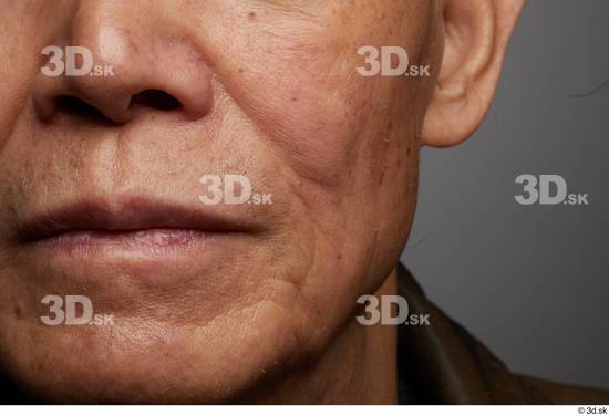 Face Mouth Nose Cheek Ear Skin Man Asian Slim Wrinkles Studio photo references