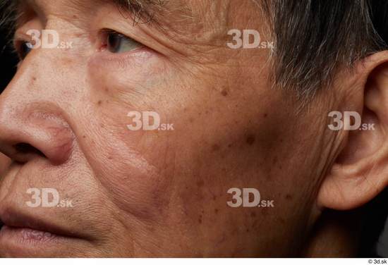 Eye Face Mouth Cheek Ear Hair Skin Man Asian Slim Wrinkles Studio photo references