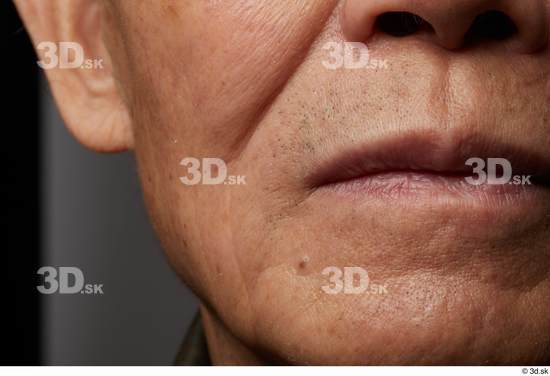 Face Mouth Cheek Skin Man Asian Slim Wrinkles Studio photo references