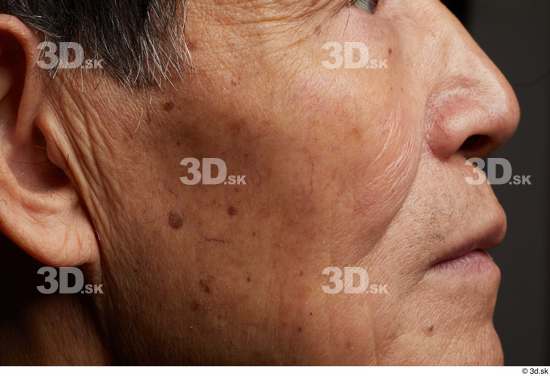 Face Mouth Nose Cheek Ear Hair Skin Man Asian Slim Wrinkles Studio photo references