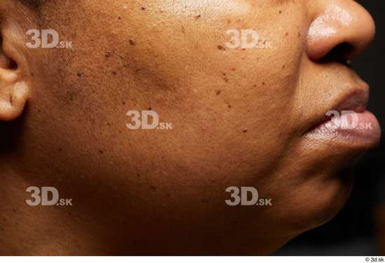 Face Mouth Nose Cheek Skin Woman Black Chubby Studio photo references