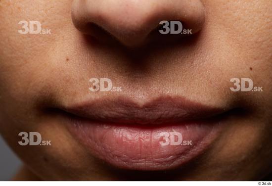 Face Mouth Skin Woman Black Slim Studio photo references