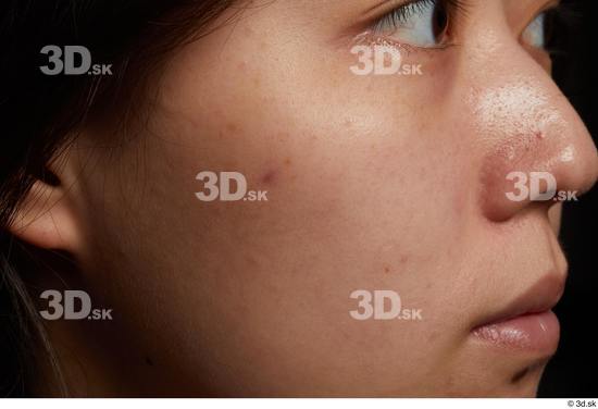 Face Mouth Nose Cheek Skin Woman Asian Slim Studio photo references