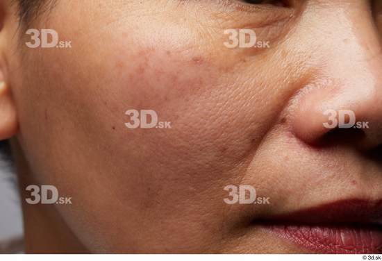 Woman Asian Slim Face Skin Textures