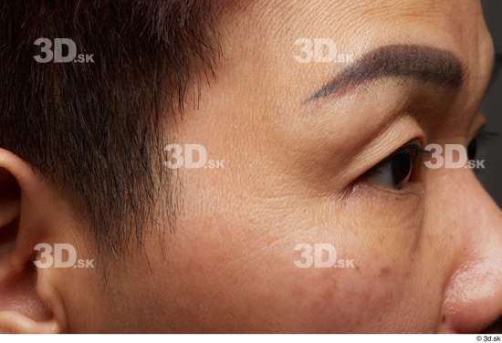 Woman Asian Slim Face Skin Textures