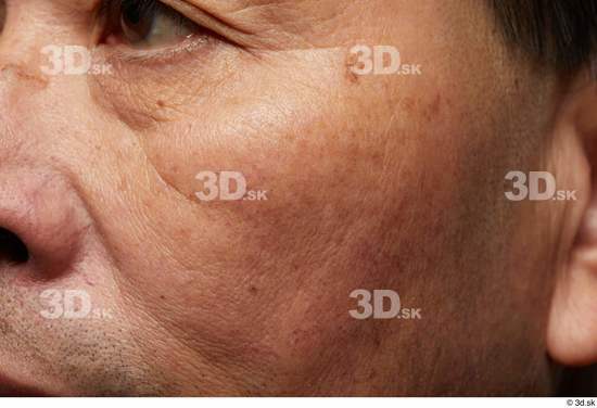 Face Cheek Skin Man Asian Slim Wrinkles Studio photo references