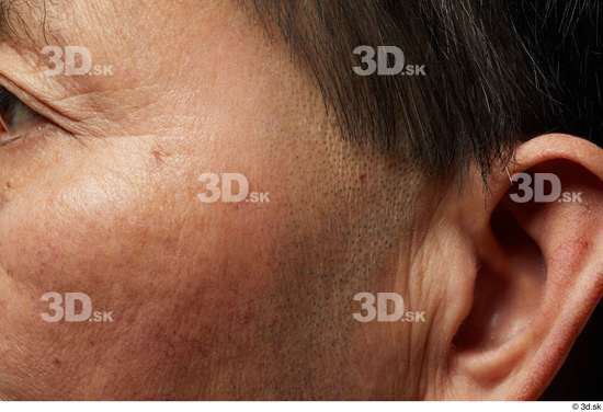 Face Cheek Ear Hair Skin Man Asian Slim Wrinkles Studio photo references