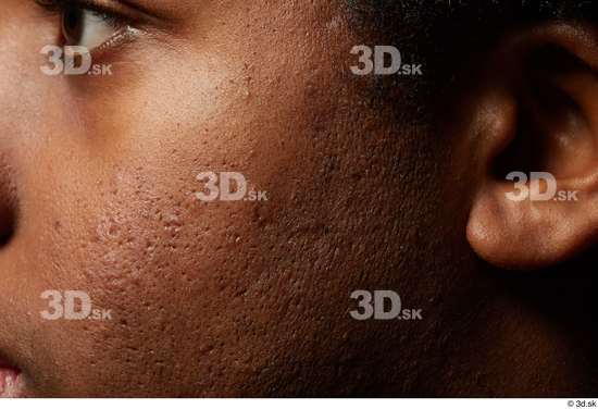 Face Cheek Skin Man Black Slim Studio photo references