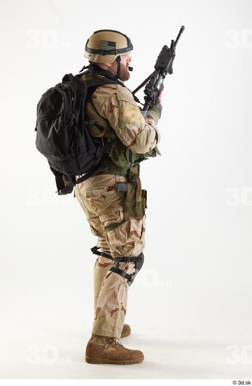 Whole Body Weapons-Rifle Man Pose with machine rifle White Army Athletic Bearded Studio photo references