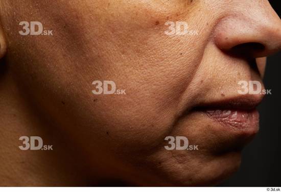 Face Mouth Nose Cheek Skin Woman Black Slim