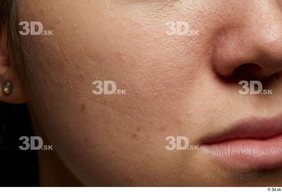 Face Mouth Nose Cheek Skin Woman White Slim Studio photo references