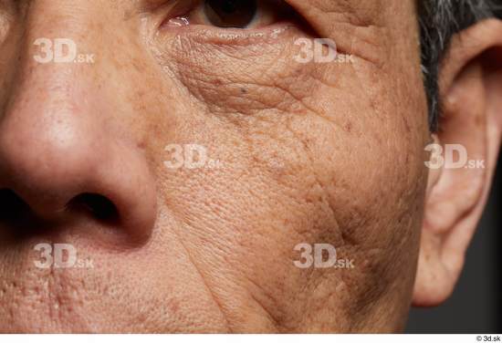 Face Nose Cheek Ear Skin Man Asian Slim Wrinkles Studio photo references