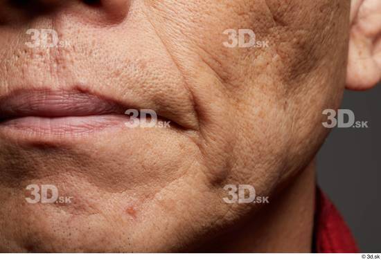 Face Mouth Cheek Skin Man Asian Slim Wrinkles Studio photo references