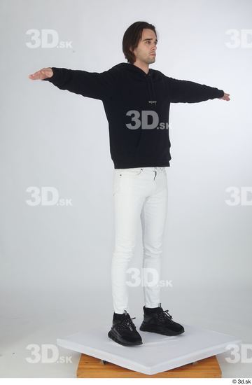 Man White Slim Male Studio Poses