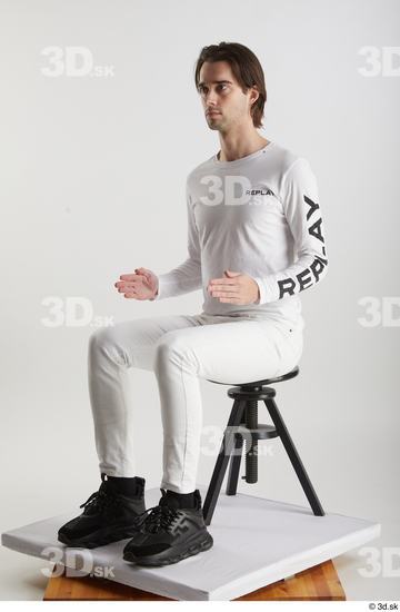 Man White Slim Male Studio Poses