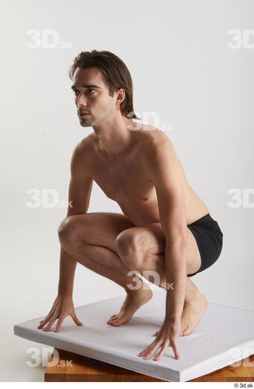 Man White Slim Male Studio Poses