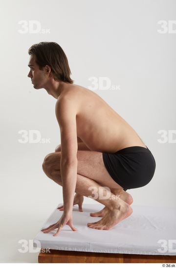 Man White Slim Male Studio Poses