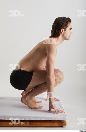 Man White Slim Male Studio Poses