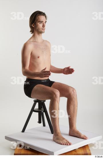 Man White Slim Male Studio Poses