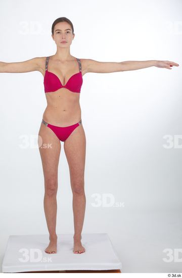 Woman White Slim Female Studio Poses