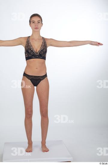 Woman White Slim Female Studio Poses