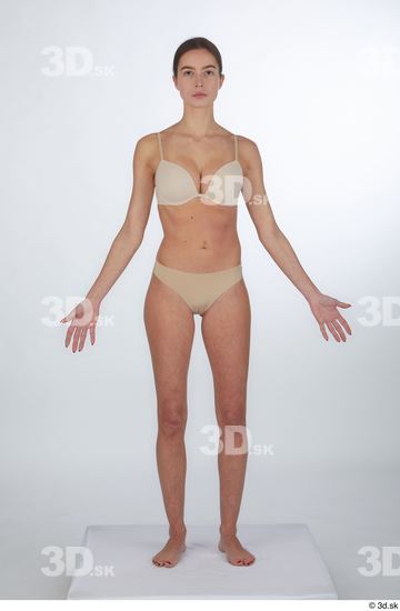 Woman White Slim Female Studio Poses