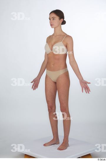 Woman White Slim Female Studio Poses