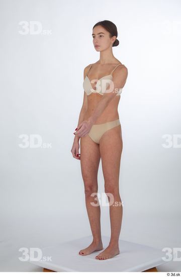 Woman White Slim Female Studio Poses