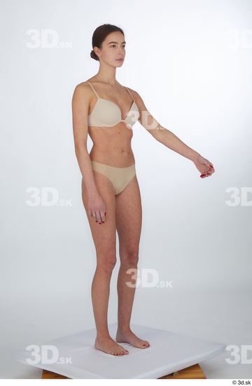 Woman White Slim Female Studio Poses