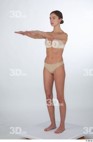 Woman White Slim Female Studio Poses