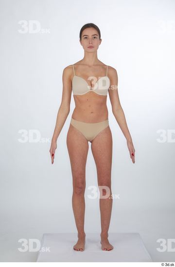 Woman White Slim Female Studio Poses