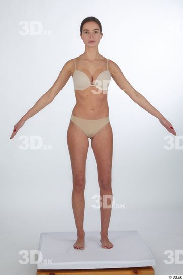 Woman White Slim Female Studio Poses