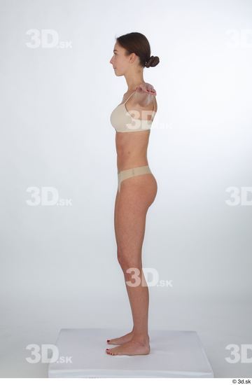 Woman White Slim Female Studio Poses