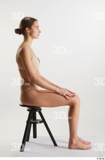 Woman White Slim Female Studio Poses