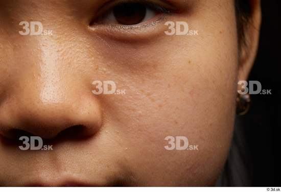 Face Nose Cheek Skin Woman Asian Slim Studio photo references