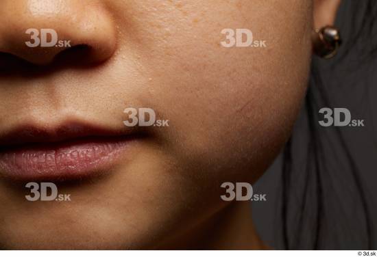 Face Mouth Nose Cheek Skin Woman Asian Slim Studio photo references