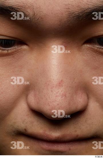 Man Asian Chubby Face Skin Textures