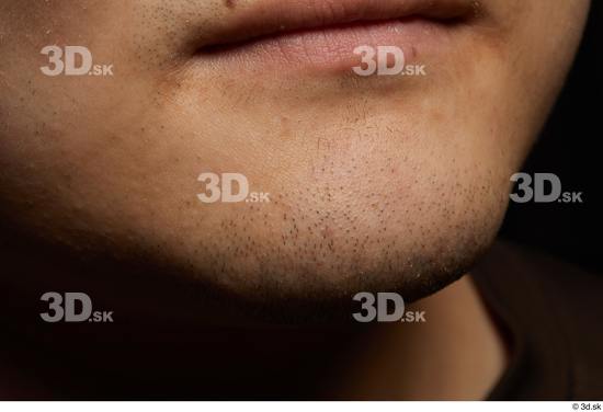 Man Asian Chubby Face Skin Textures