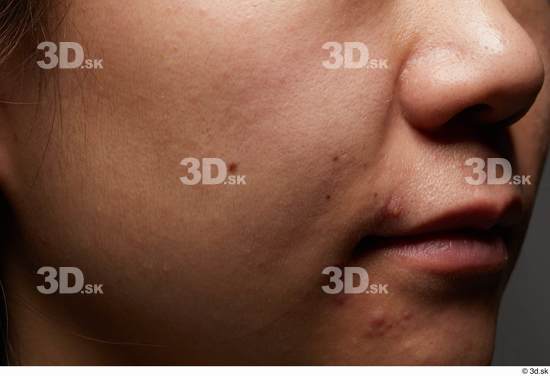 Face Mouth Nose Cheek Skin Woman Asian Slim Studio photo references