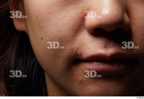 Face Mouth Nose Cheek Skin Woman Asian Slim Studio photo references