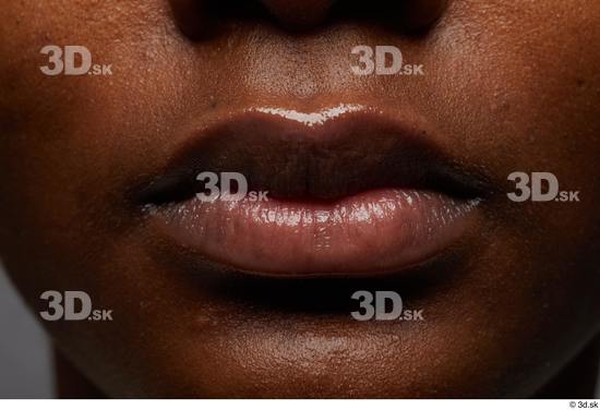 Face Mouth Skin Woman Black Slim Studio photo references