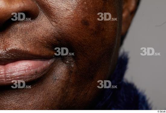 Face Mouth Cheek Skin Woman Black Chubby Wrinkles Studio photo references