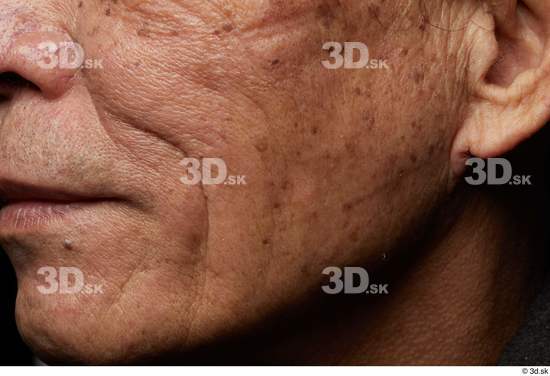 Face Mouth Cheek Ear Man Asian Slim Wrinkles Studio photo references