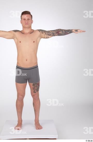 Man White Athletic Male Studio Poses